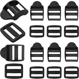 8 Sets Ladder Lock Buckles and Tri-Glide Slide, Plastic Adjustable Slider Strap Clips for 3/4" 1" 1-1/4" 1-1/2" Webbing