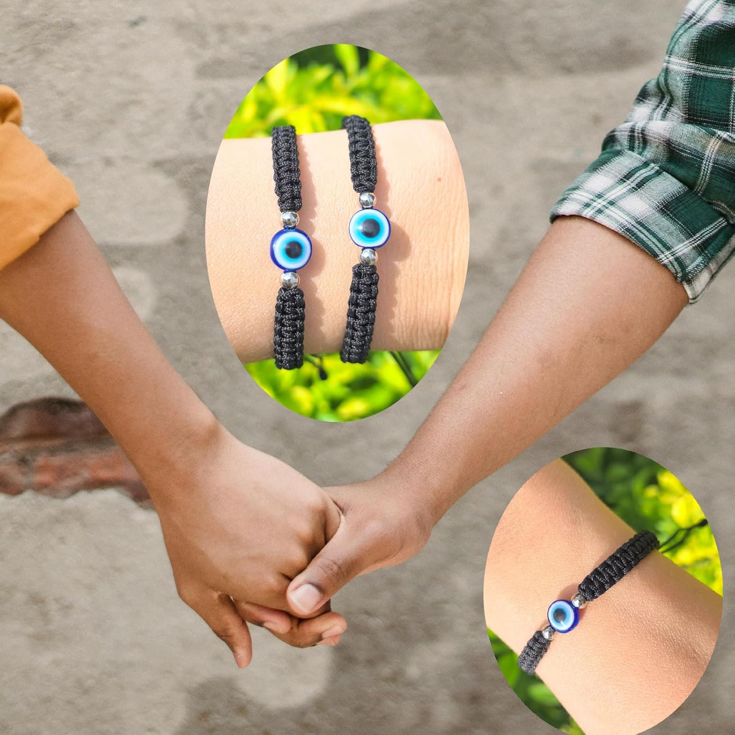 Handmade Evil Eye Bracelets for Men, Valentines Day Gifts for Him, Black braided String Alumet Protection Lucky Men Bracelet Evil Eye Jewelry, - Image 8