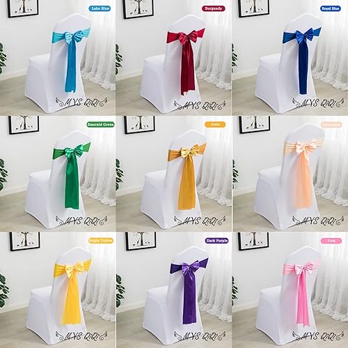 Miniatura 5 de Paquete de 50 bandas de elastano para silla, bandas de satén para silla, lazos para bodas, eventos, banquetes, hoteles, hogar, decoración de fundas
