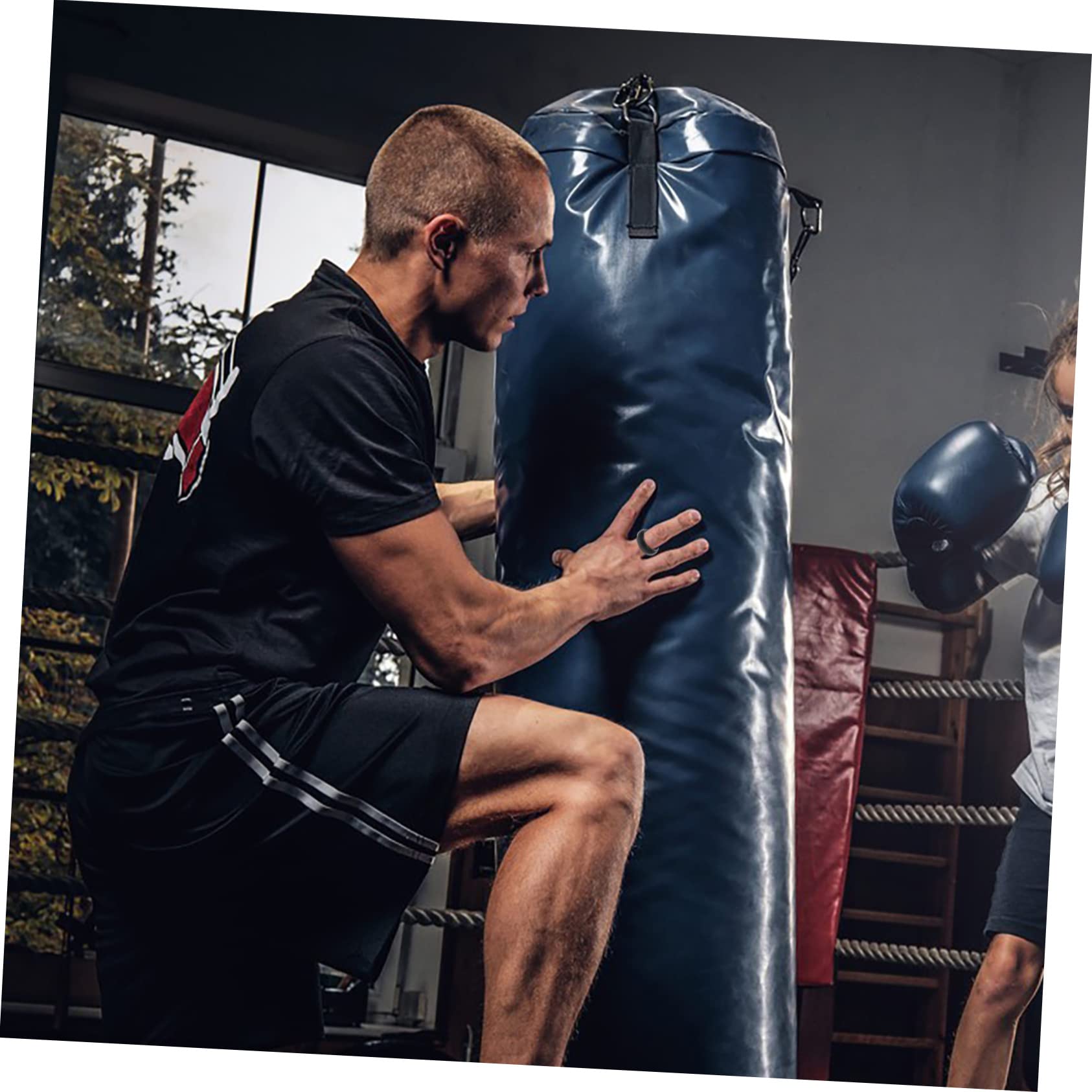 CONGARTENO 2sets Outdoor Sports Ring Silicone Finger Ring Jewelry Set Pack Flexible Workout Protector 4pcs*2