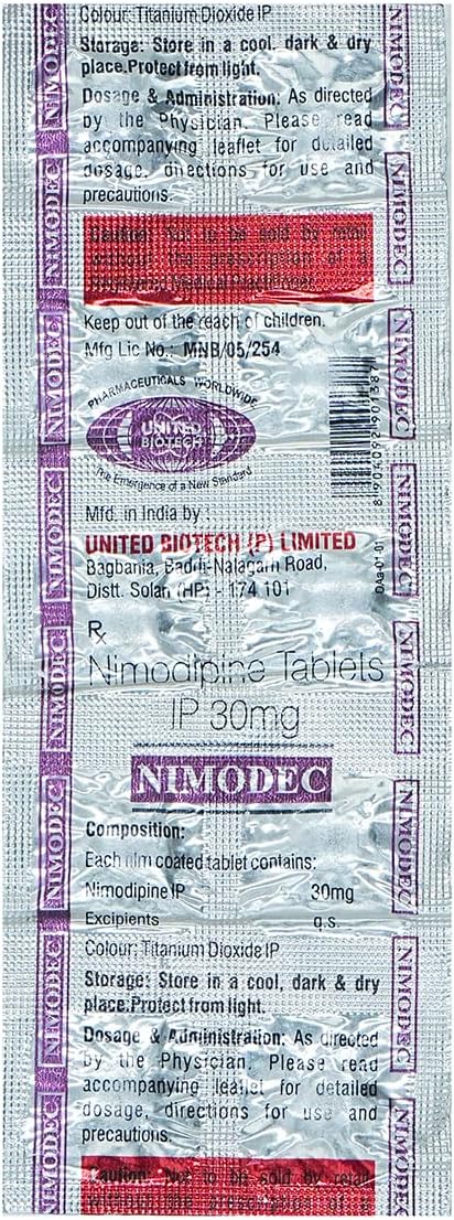 Nimodec 30mg - Strip of 10 Tablets