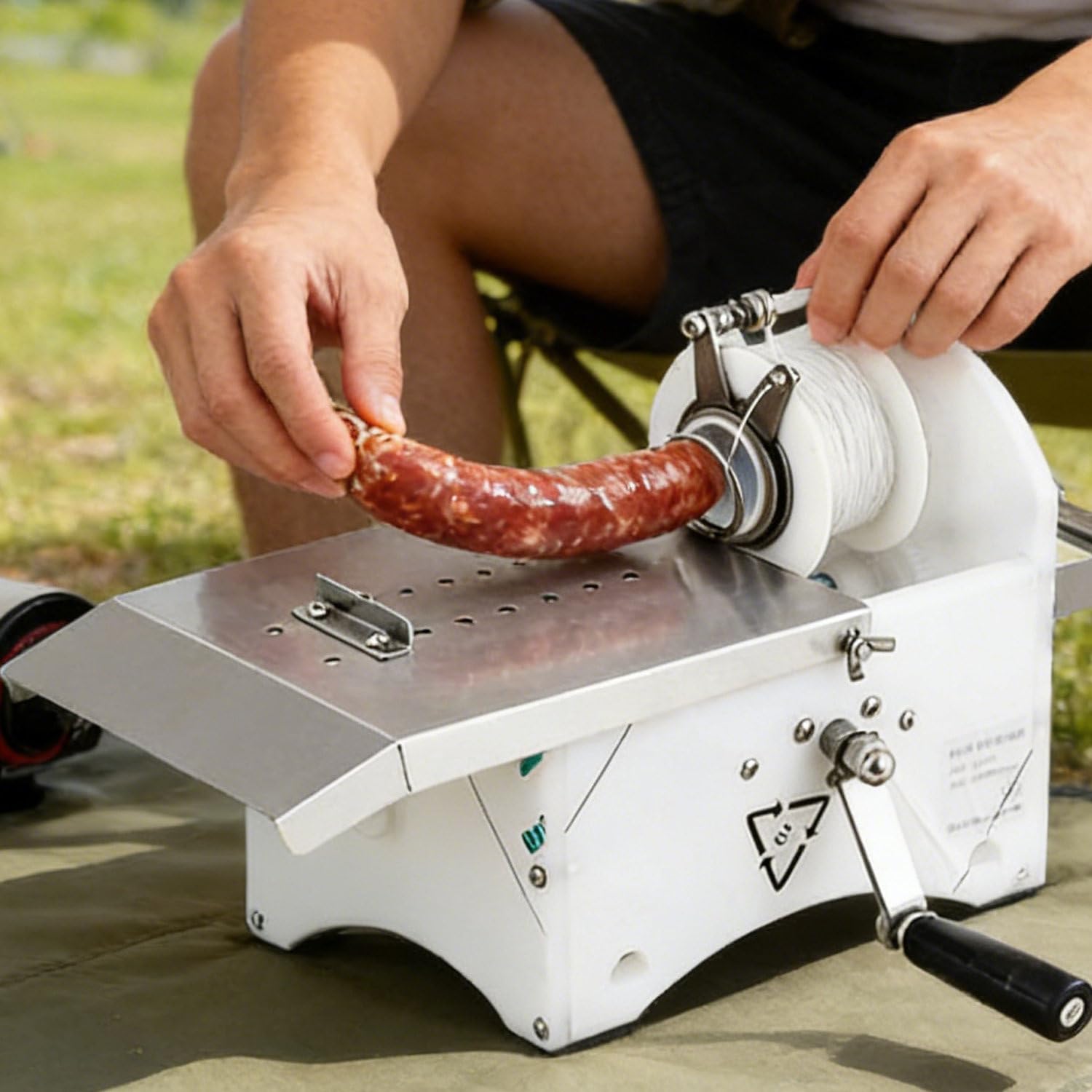 Máquina enlazadora de salchichas, herramienta manual de acero inoxidable, apto para uso alimentario, ahorra espacio para uso doméstico y comercial