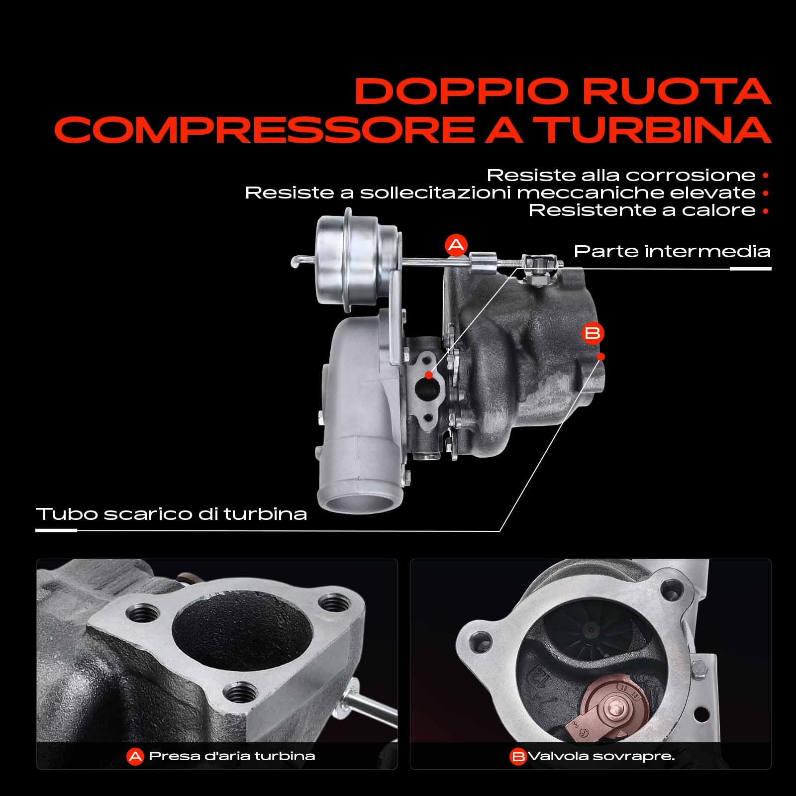 Frankberg Turbocompressore 058145703J | Compatibile con: A4 8EC, P.a.s.s.a.t Variant 3B5, Exeo 3R2, P.a.s.s.a.t Variant 3B6, A4 Cabriolet 8H7, P.a.s.s.a.t 3B3