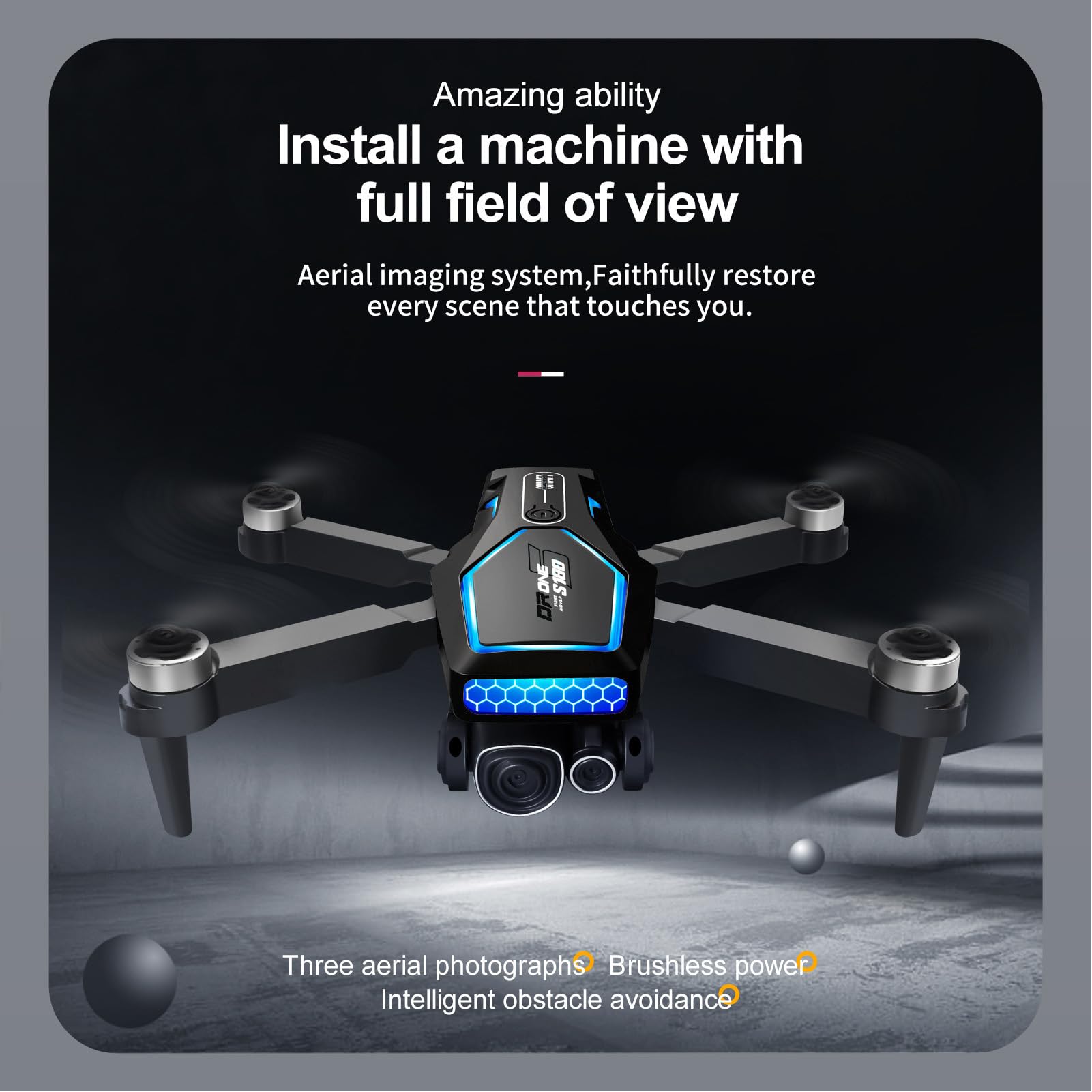 Drones RC para Adultos y Principiantes, Cámara Dual HD 8K Lente de 90 Grados Posicionamiento de Flujo óptico de 4 Lados Motor sin Escobillas Drones RC (Batería única)