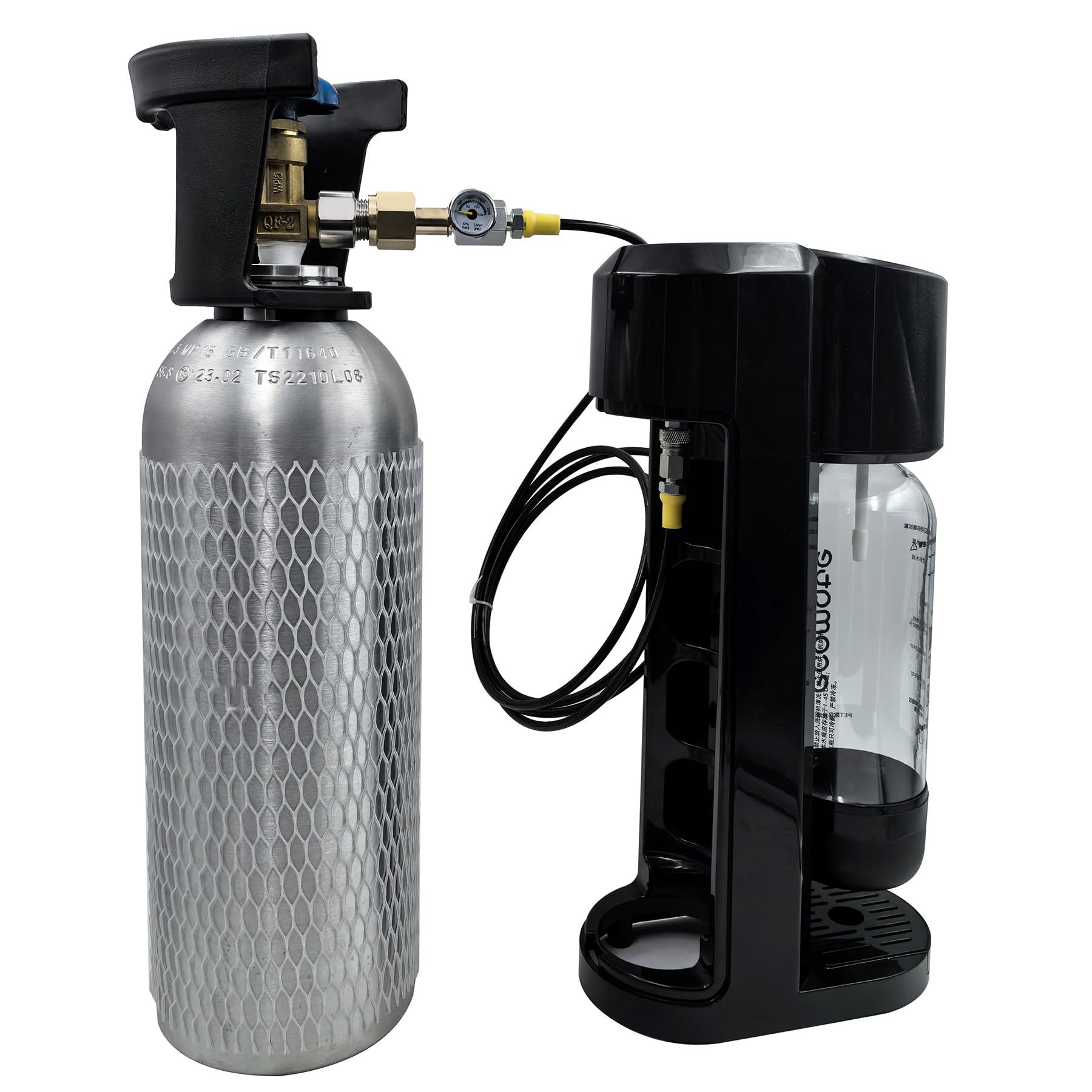 DRYHTEN Dispositivo di riempimento esterno per acqua di soda 2,5 m, pompa di benzina TR21-4, adattatore con manometro da 150 bar
