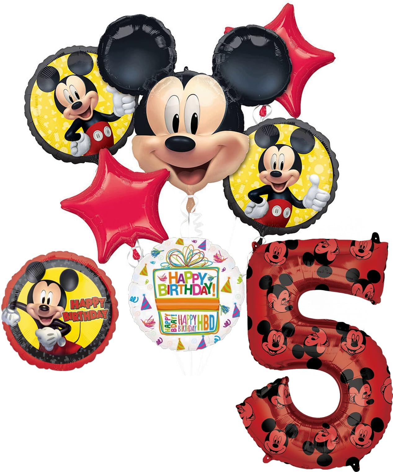 Anagram Mickey Forever 5th Birthday Party Supplies Balloon Bouquet Decorations