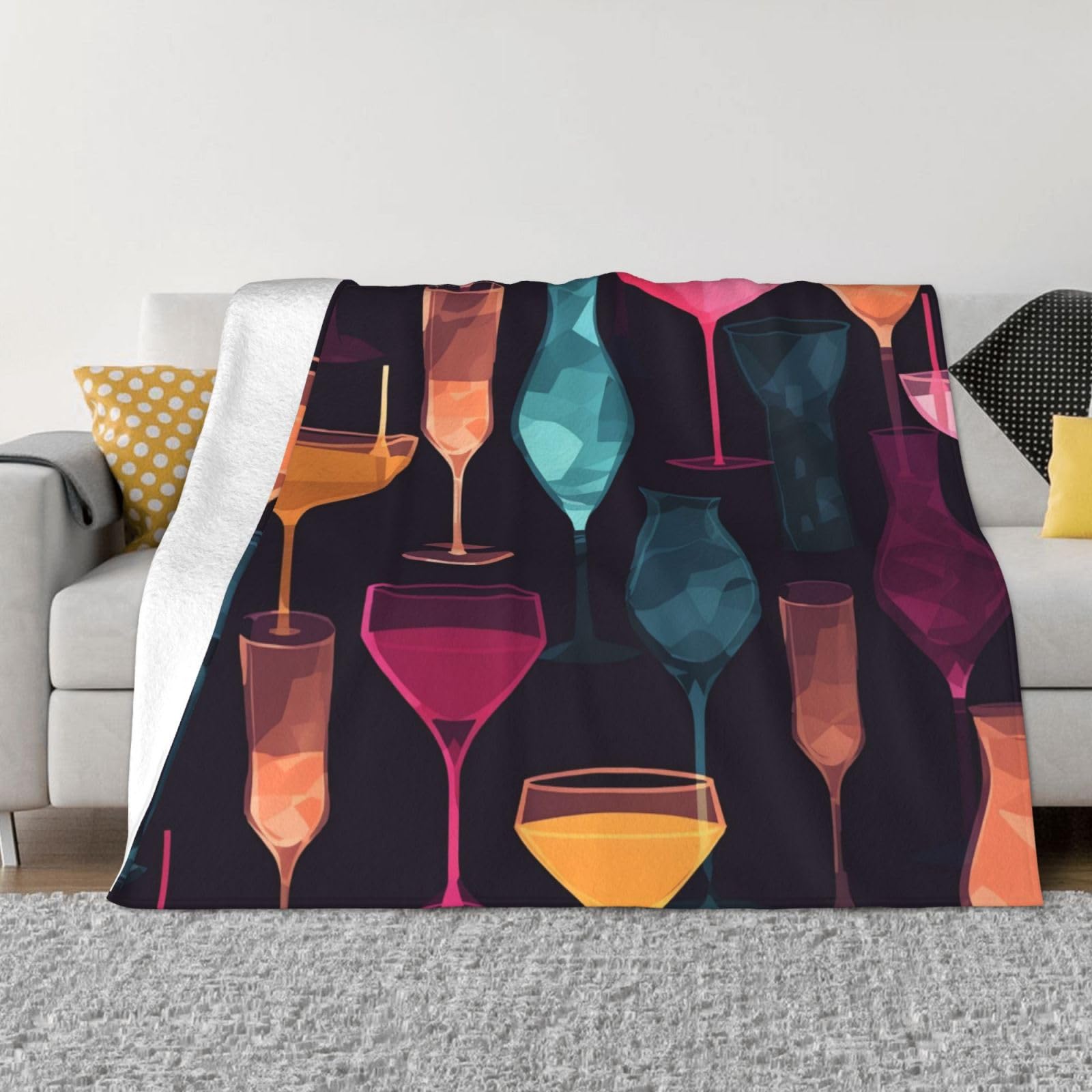 Couverture micro-polaire flanelle légère 127x101 cm évite le froid sur le canapé et en voyage