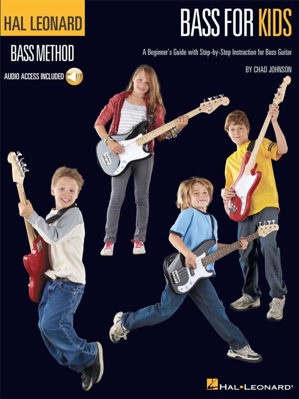 Hal Leonard Bass for Kids Beginner Bass Guitar Method | Step by Step Bass Guitar Lessons Songbook with TAB and Online Audio | Learn Electric Bass Through Popular Songs for Young Beginners