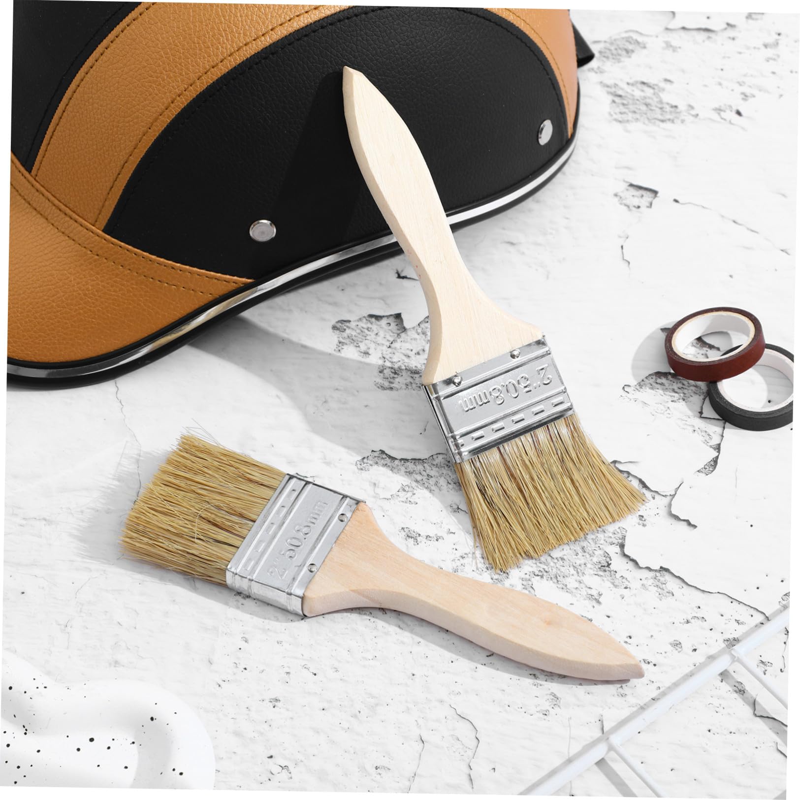 Healeved 30 Pezzi Pennello per Pittura con Manico in Legno Spesso, Set, Applicazione Liscia della Vernice, Impugnatura Comoda, per Progetti Artistici e Miglioramento Casa