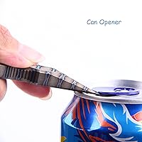 Vista 5 de Herramienta multiusos EDC de titanio con llave abrebotellas, función de barra de palanca, mini llavero portátil