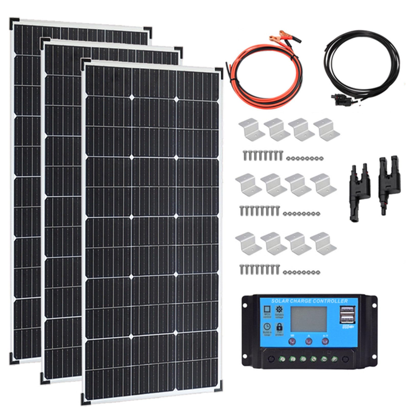 Kit Pannello Solare, Kit Pannello Solare monocristallino da 800 W, moduli fotovoltaici ad Alta efficienza per Esterni residenziali, Campeggio, Yacht, roulotte, Camper e Altre appli