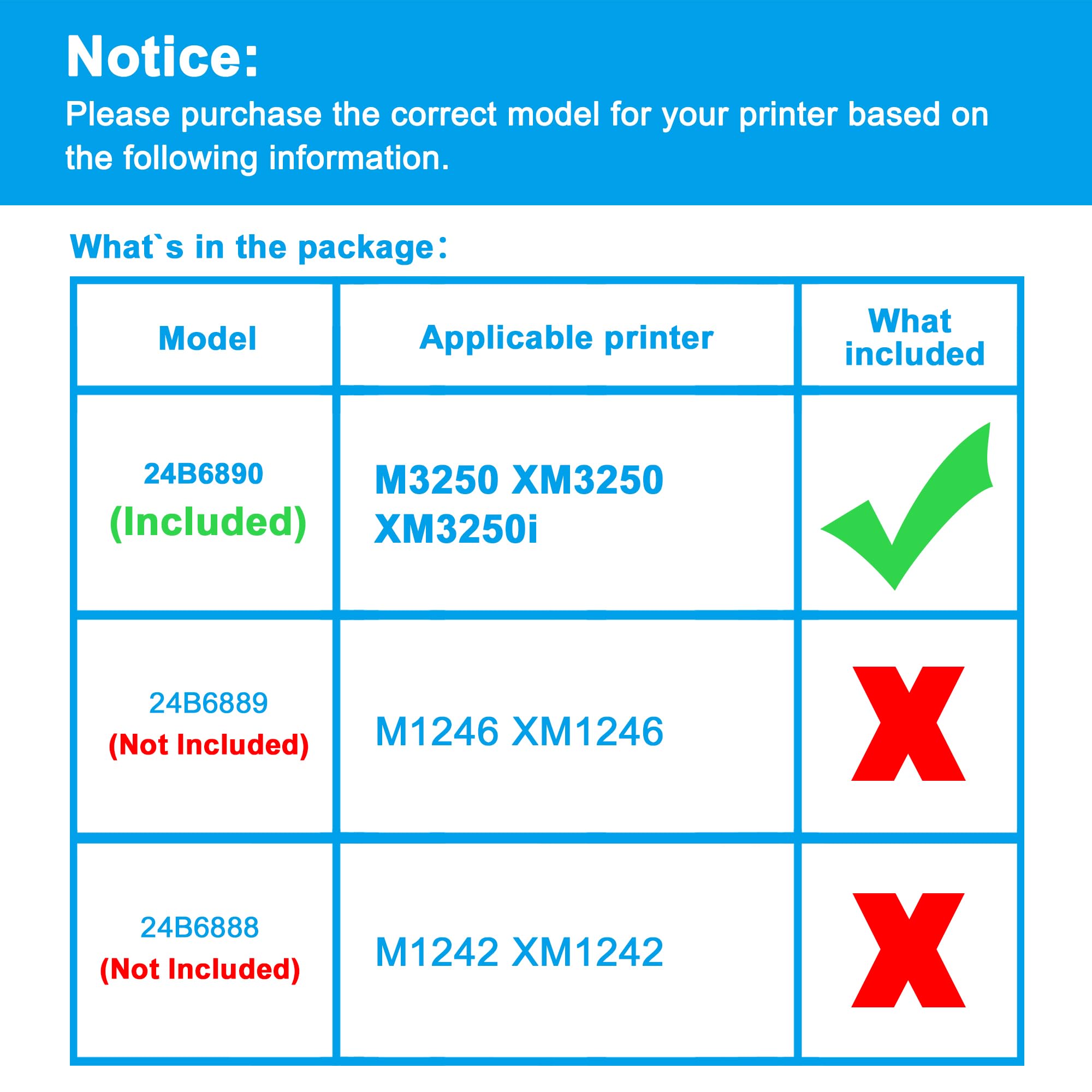 LCL Kompatybilny toner 24B6890, zamiennik do Lexmark M3250 XM3250 XM3250i (1 czarny)