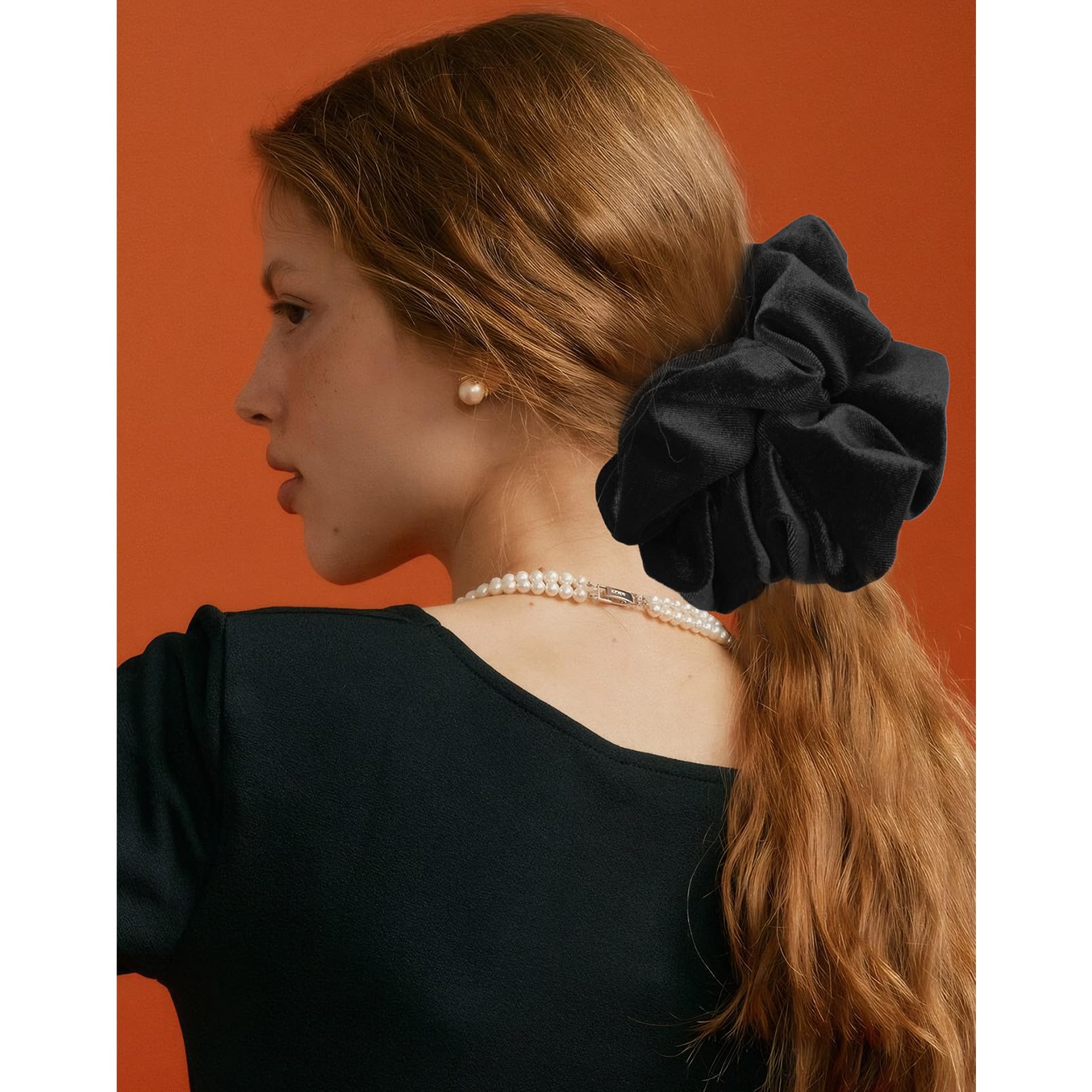 Amazon.com : CEELGON Black Big Velvet Scrunchie 6.5 Inches 