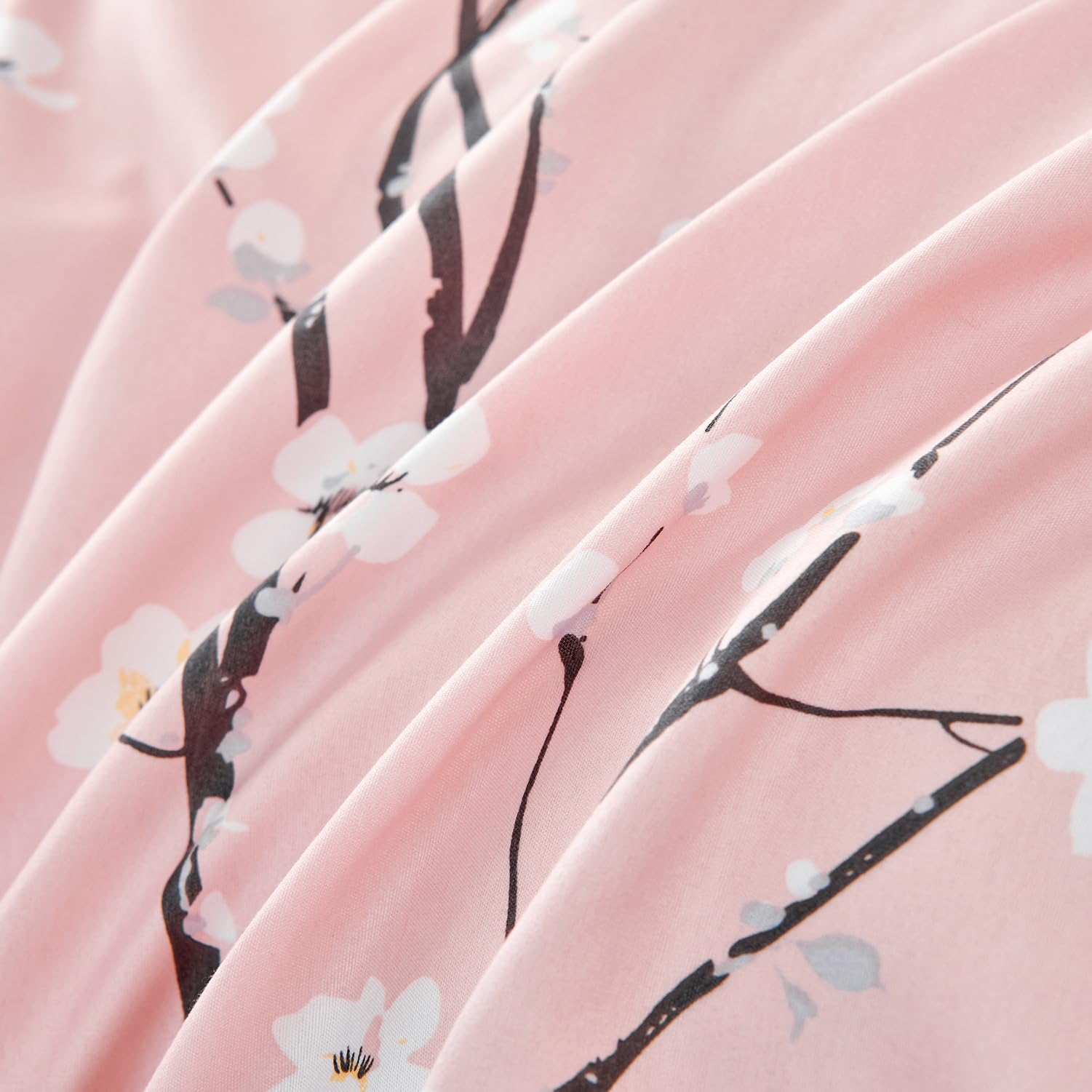 Juego de Funda Nordica Floral Cama 135/150 Patrón de Flores y Ramas Funda Edredon 220x240 cm y 2 x Fundas de Almohada de 50x75 cm Fundas Nórdicas Floral Suave 100% Microfibra, Rosa