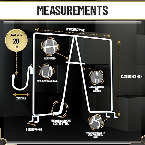 Miniatura 3 de Evelots Separadores de estantes de alambre, organización y almacenamiento adicionales para el armario para el hogar u oficina, paquete de 10