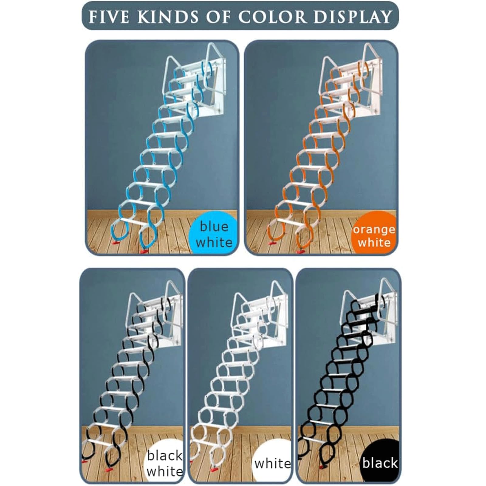 schody strychowe Zoldertrap Zolderladder naar beneden trekken Ti-mg-legering Belasting 500 kg/1102 lbs Antisliptreden Wandgemonteerde opvouwbare verlengladder Poszerzać