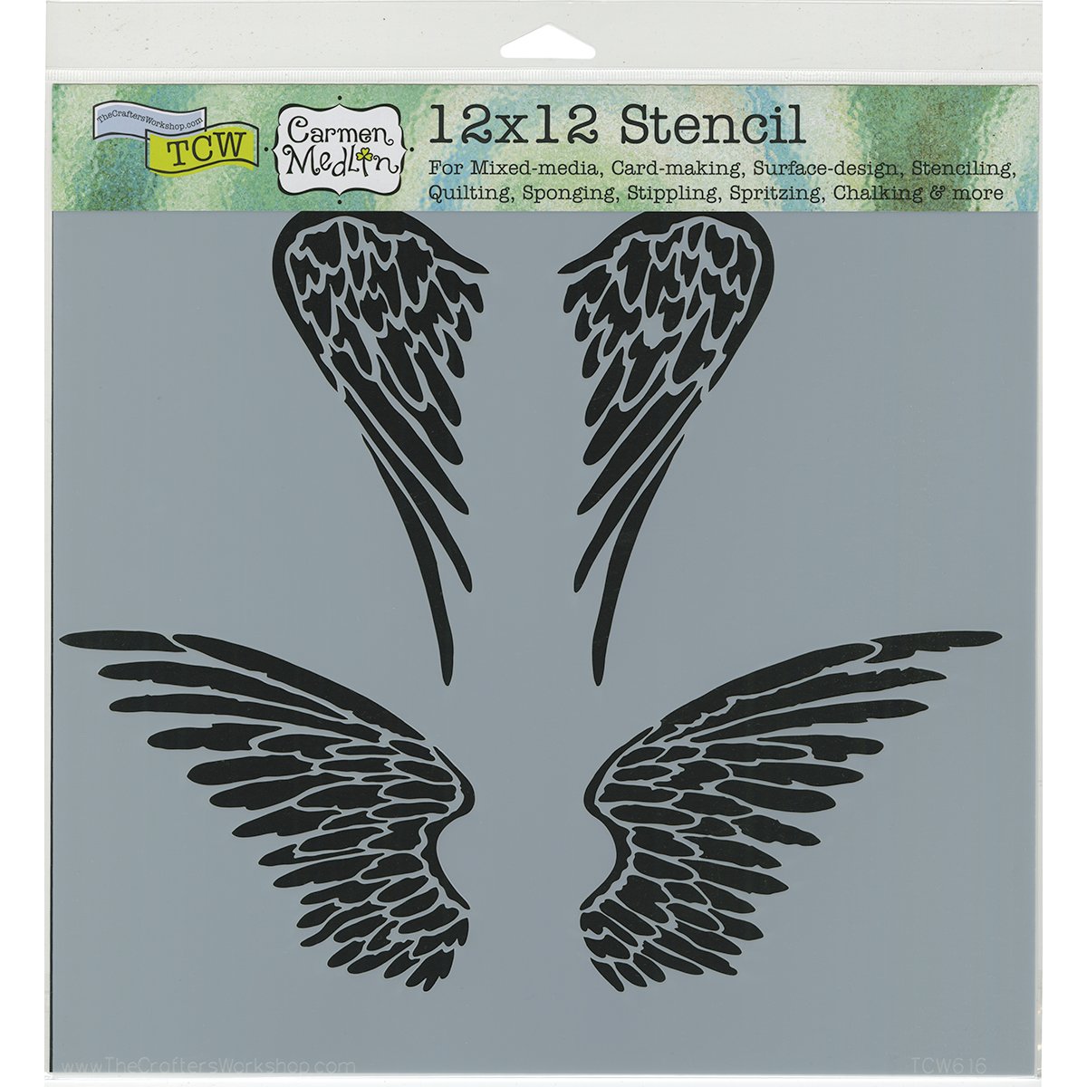 The Crafter's Workshop Multicolour Crafter's Workshop Template 12-Inch X 12-Inch Angel Wings