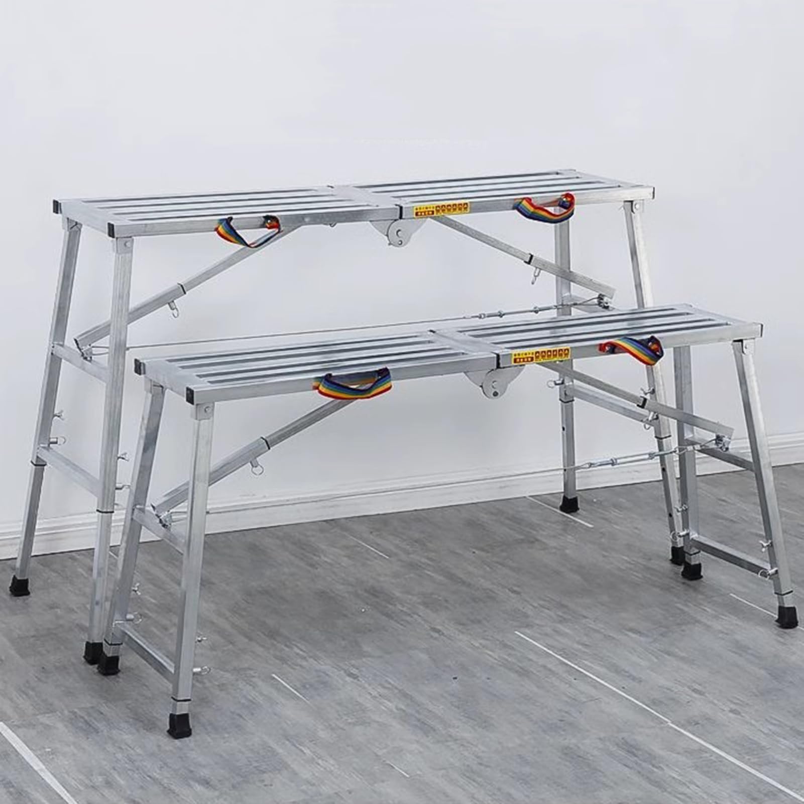 Plataforma de Trabajo Plegable, Andamio Ajustable Portátil, Andamio Resistente para Limpieza de Techos, Taburete Escalón para Remolque Vehículo, 160 x 30 cm