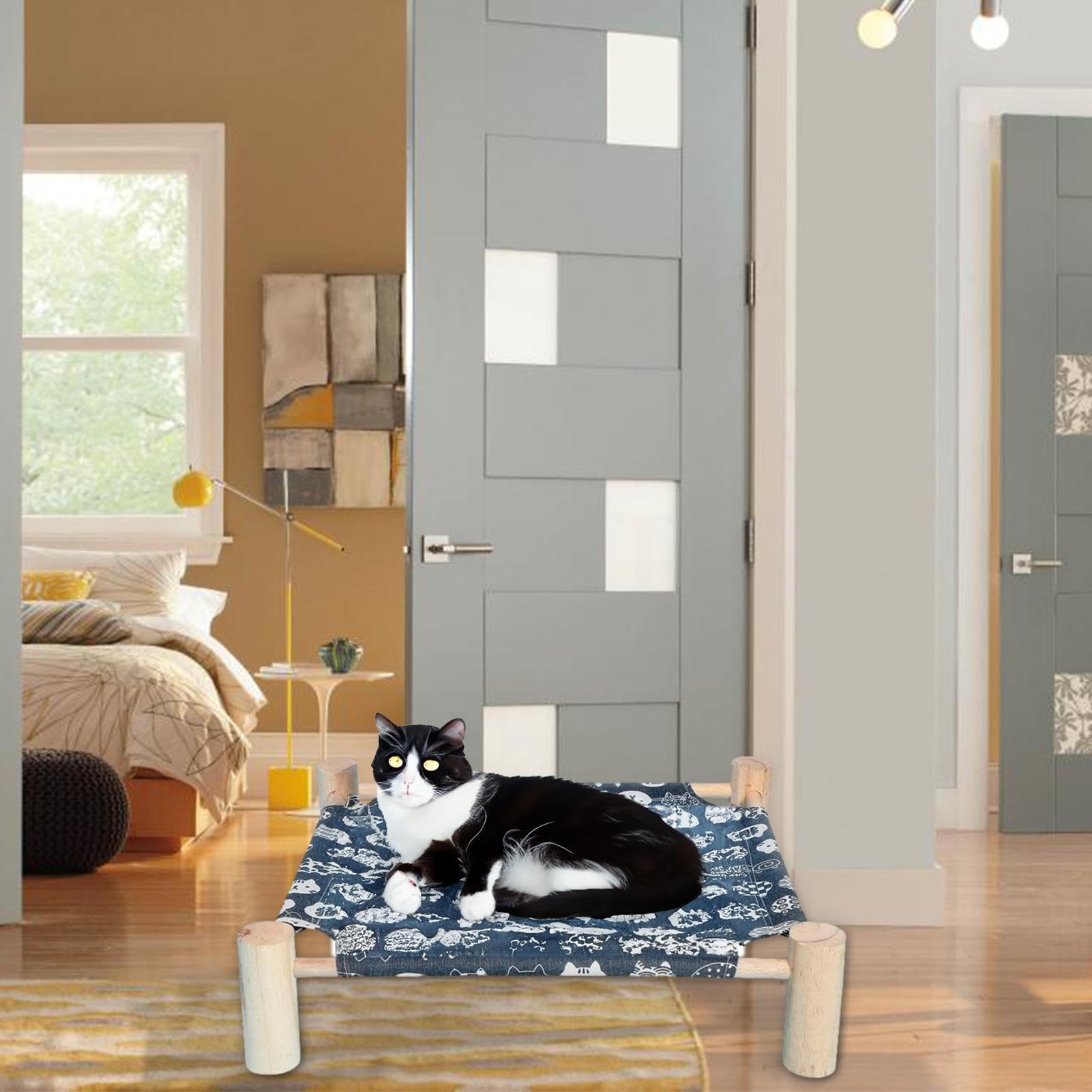 Cuccia per cani e gatti | Amaca per animali domestici | Mobili per gatti da interno, letti per animali domestici rialzati autoportanti, amache per cani per dormire, rinfrescarsi in estate, lavabili, r