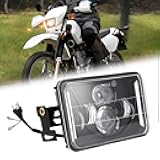 4x6 LED Headlights Kit with Bracket Compatible with Suzuki DR-650 & DRZ400, Motorcycle Brightness Headlight Replacement With Mounting Hardware High & Low Beam