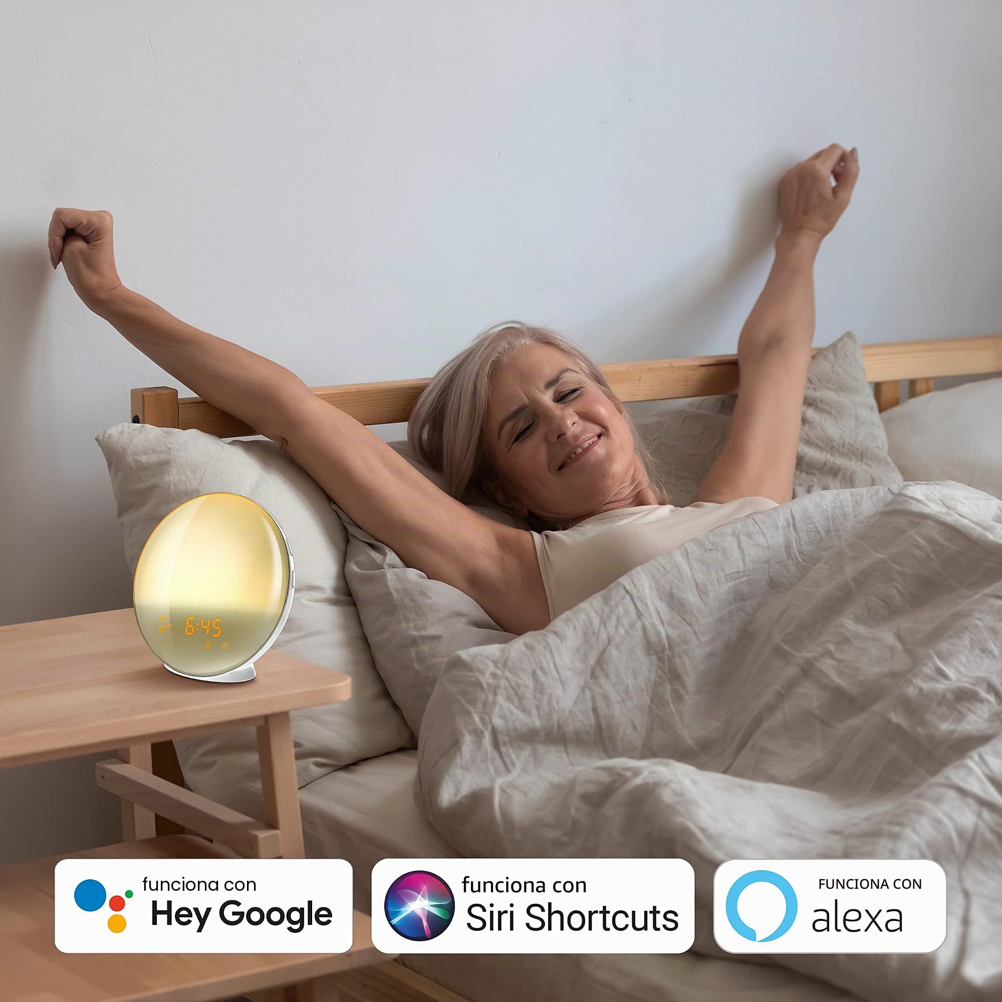 Muvit iO Lámpara RGB Luz Ambiente y Despertador con Radio FM