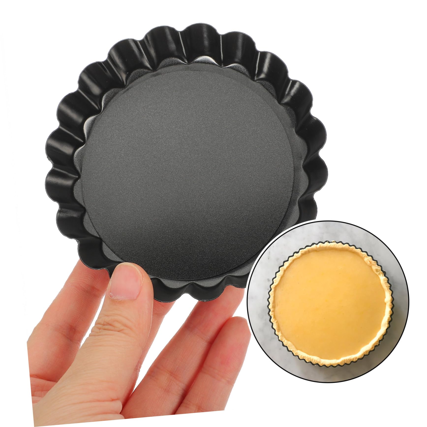 TOYANDONA Stampi per Crostata Mini in Acciaio al Carbonio 8 Pezzi Neri