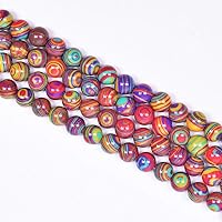 Vista 2 de Asingeloo Cuentas de piedra natural de lapislázuli para hacer joyas, manualidades hechas a mano (0.315 pulgadas, lapislázuli azul)