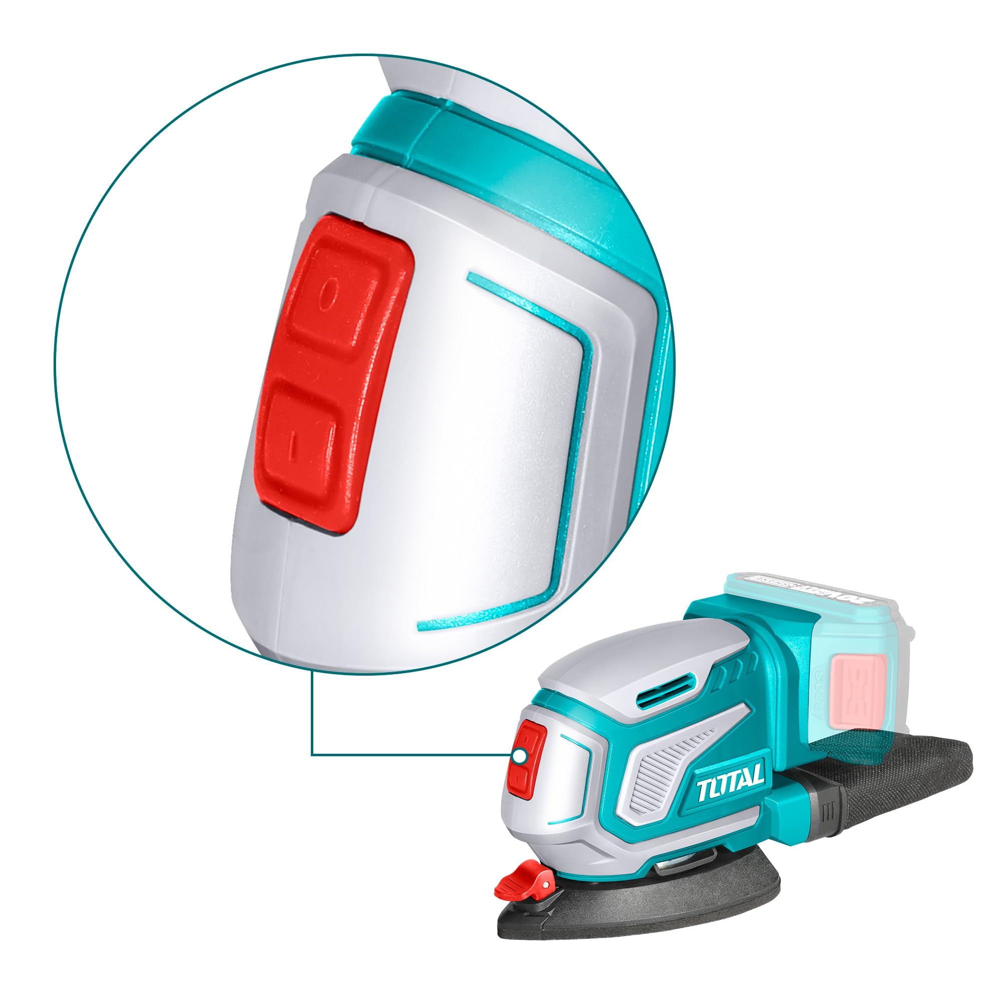 TOTAL - Multiligatrice Delta a batteria 20 V | Levigatrice da 13000 RPM | Raccolta della polvere | Fissaggio rapido e comodo | Senza batteria o caricatore