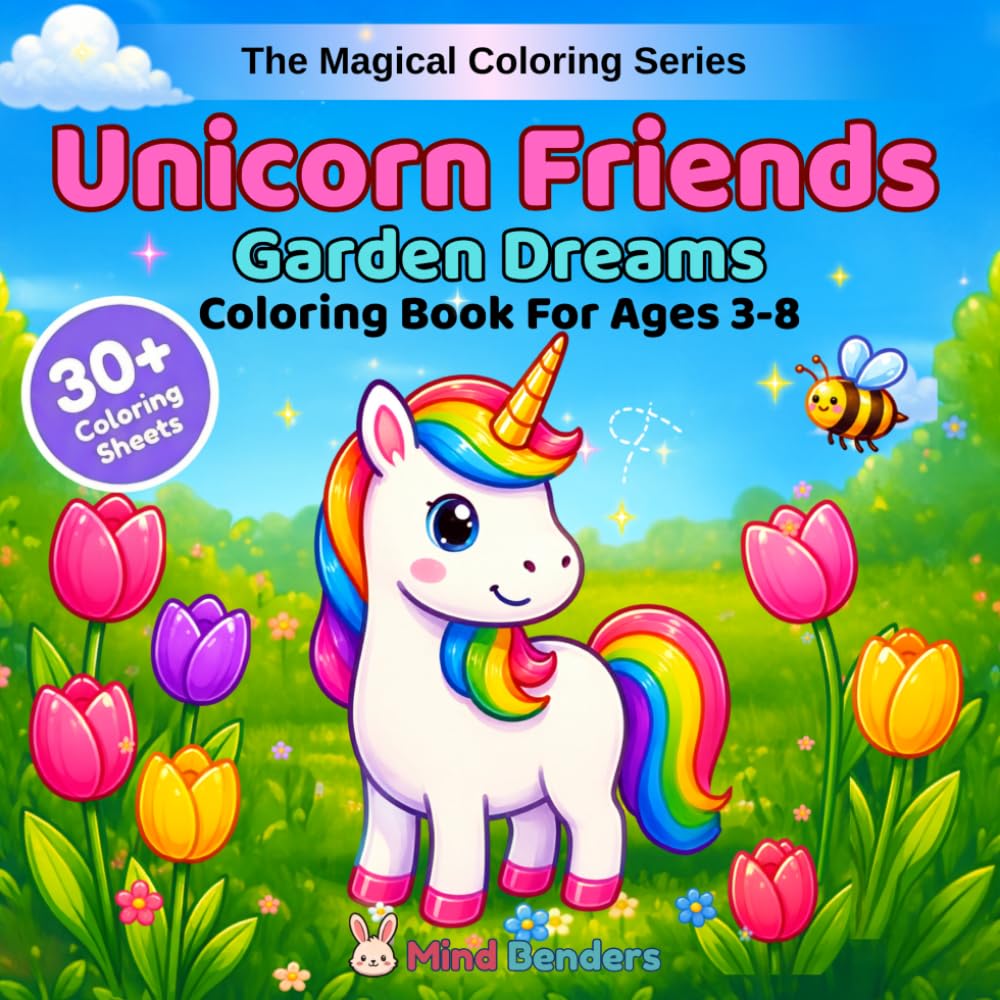 Unicorn Friends: Garden Dreams: A Magical Coloring Book for Kids Ages 3-8 | 30+ Adorable Unicorn Scenes with Flowers, Gardens & Magic (The Magical Coloring Series)