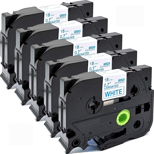 NEOUZA 5PK Compatible para Brother P-Touch Cinta de Etiqueta Laminada 34 x 262 0709in x 262ft