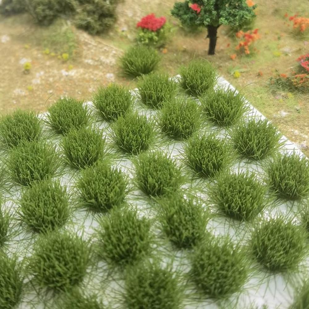 32 Pieces Clumps of Grass Mini Clumps Model Clump Model Static Grass Kit Grass Static Resin Scenery Template for DIY Decoration of Railway and Train Landscapes - 5