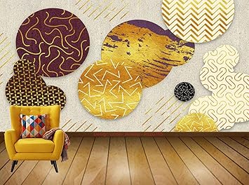 Avikalp Exclusive AVZ0765 Geometric Abstract Texture Decorative Tv Background Wall HD 3D Wall Sticker(243cm x 182cm)