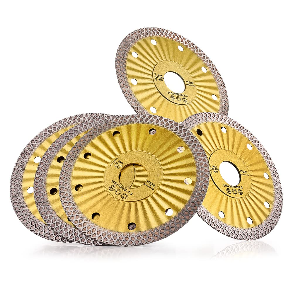 5 pz/scatola 4.5 "Super Thin Diamond Tile Blade per il taglio Porcellana Piastrelle Ceramica Granito Marmo (5, 4.5")