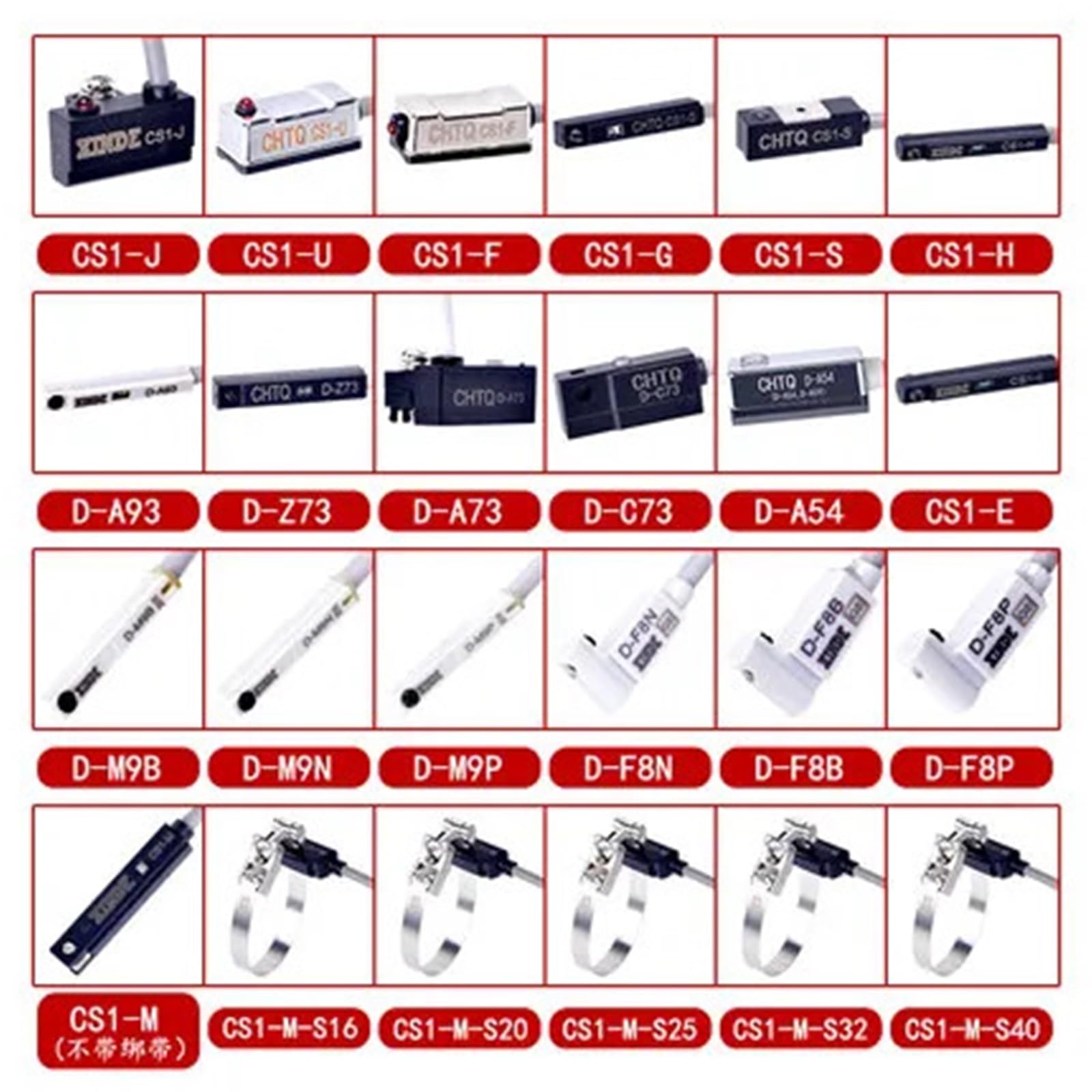 Cilindro pneumatico CS1-J Sensore magnetico a lamella CS1-G CS1-M CS1-U CS1-F D-A93 D-Z73 D-A73 D-C73 elettrovalvola di commutazione(CS1-M020-S25)