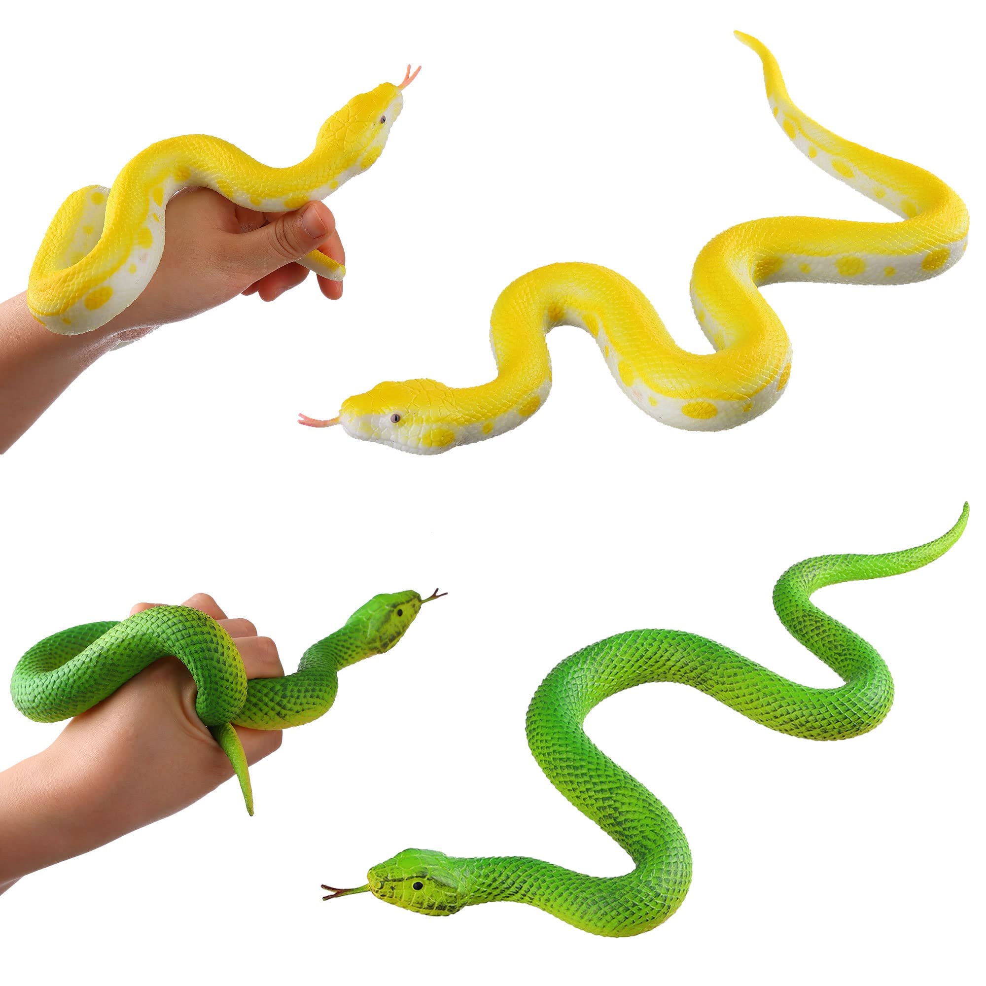 Sponsored Ad – SYOSI Realistic Snake Model Toy, 2Pcs Rubber Elastic Python Action Model Lifelike Snake Toy Figurines Prank Props Stress Relif Toys Educational Toys Birthday Gift for Kids
