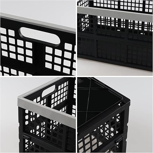 Miniatura 3 de Qqbine Caja de plástico apilable grande de 43 litros caja de almacenamiento plegable 2 paquetes