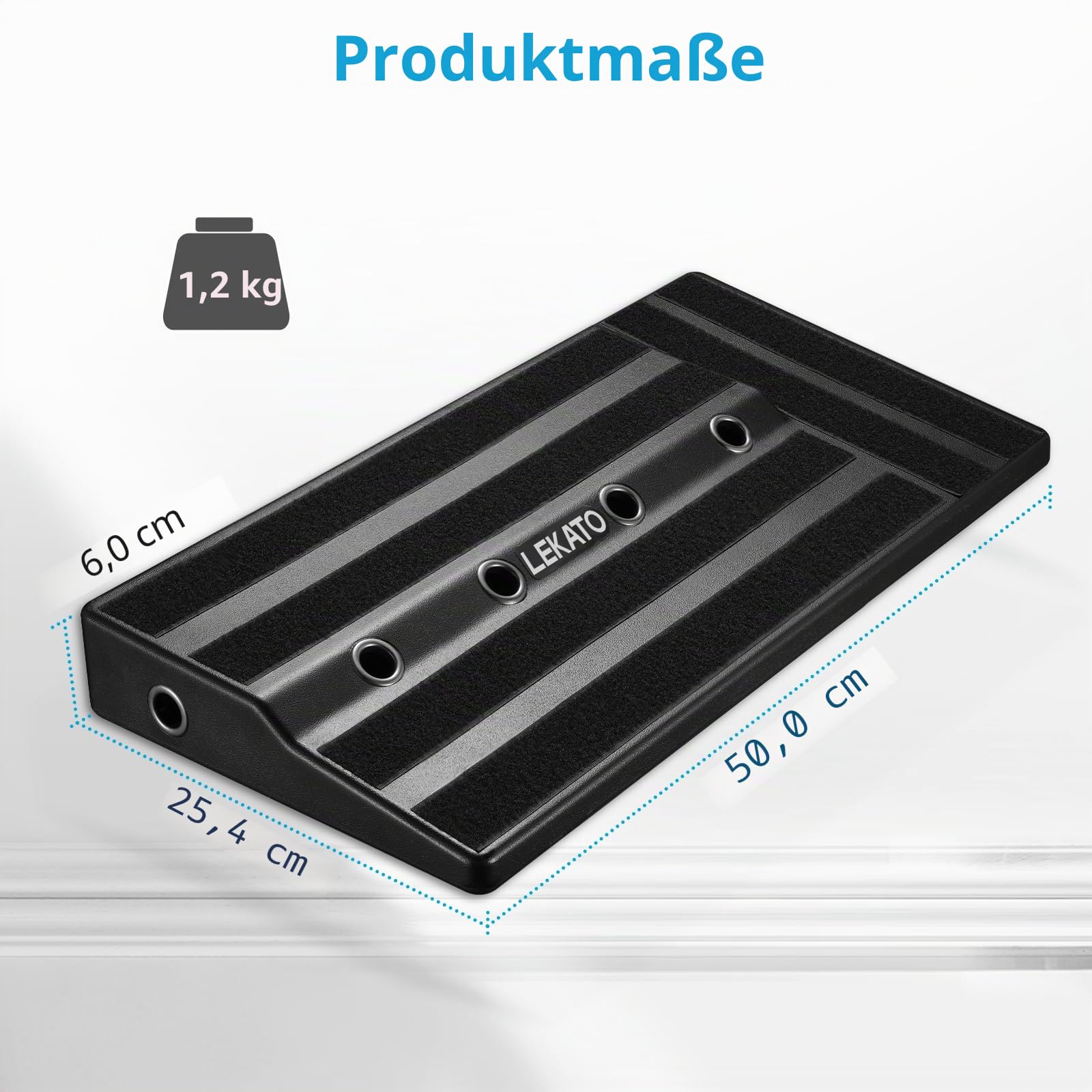 LEKATO Gitarre Pedal Board Case, Gitarre Pedalboard mit Tasche, 51 * 30 * 10cm Gitarren Effektboard, eingebaut Power-Supply-Raum, mit Montageband