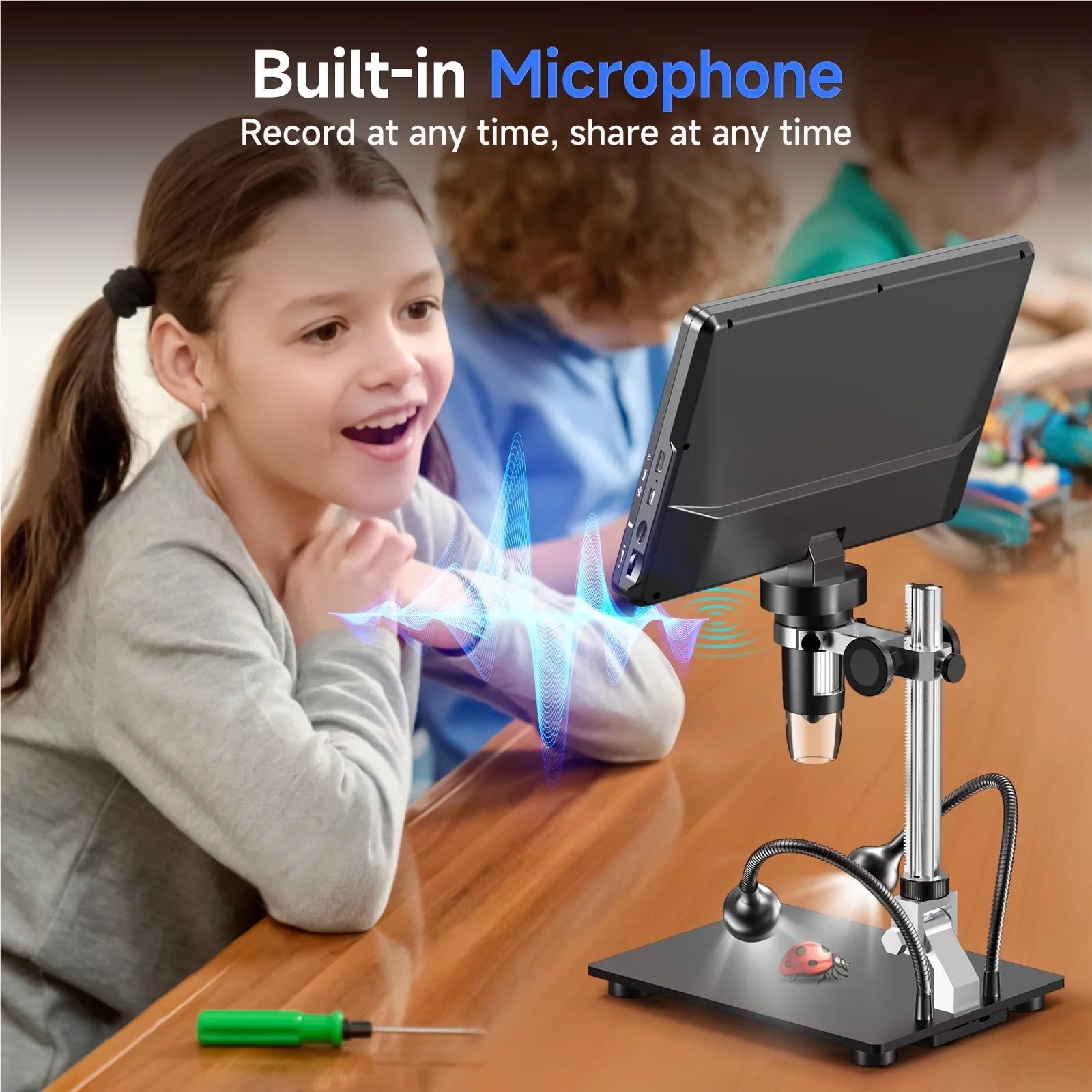 Digitales Mikroskop. 10,1" HDMI Digitalmikroskop 2000X Mit LEDs 20MP Tragbar