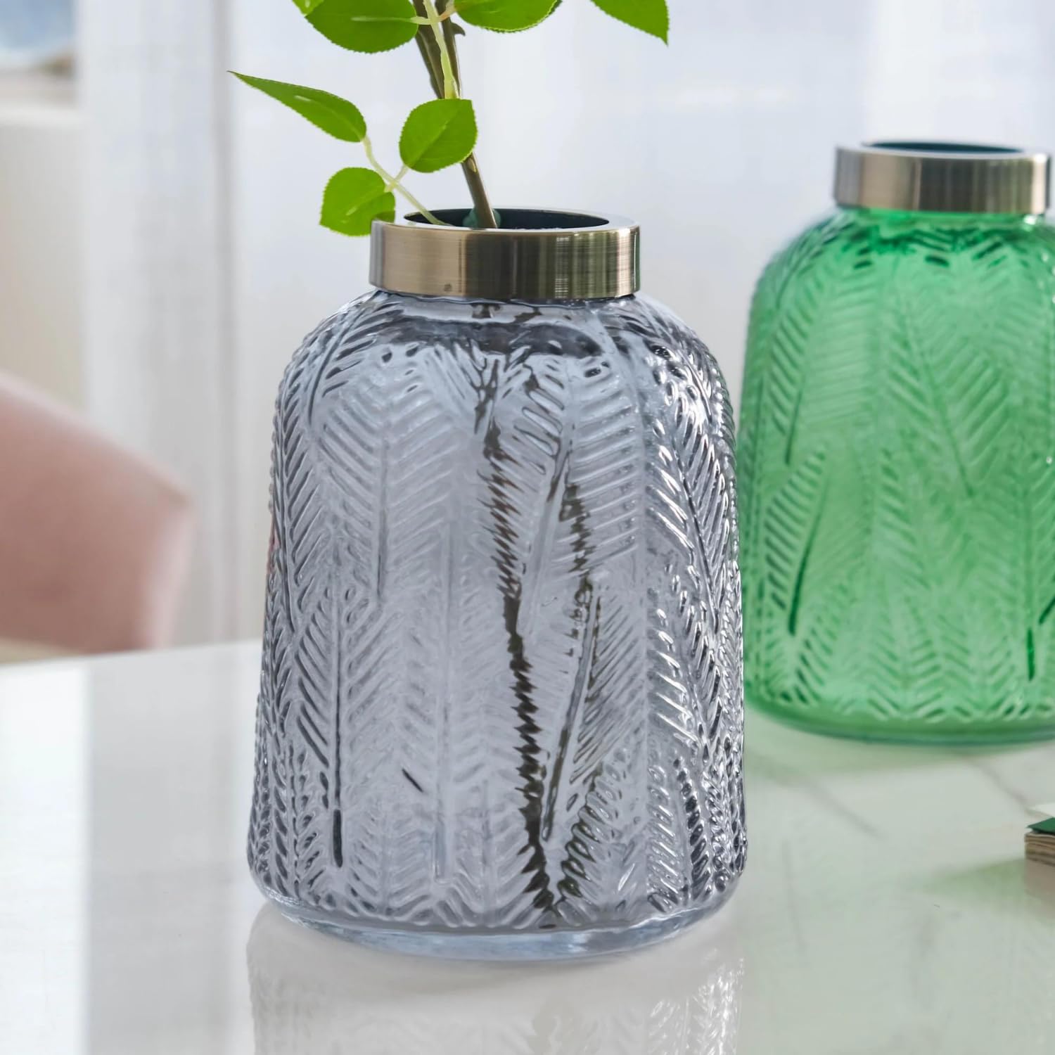 Nestasia Crystal Grey Design Flower Vase – Stylish Grey Crystal Flower Vase for Home Décor, Living Room, Modern Wedding, & Office Display (B0DCGLZHKG) Amazon Price History, Amazon Price Tracker