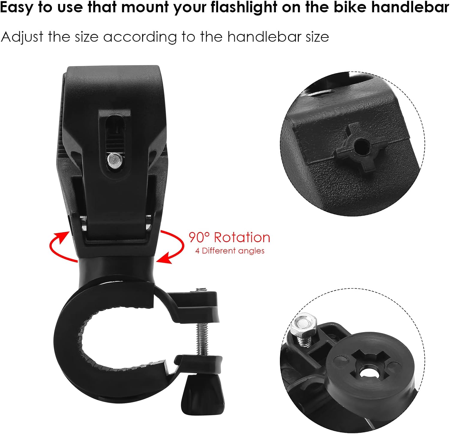 oenbopo Universal Bike Bicycle LED Light Flashlight Torch Lamp Mount Clamp Stand Holder