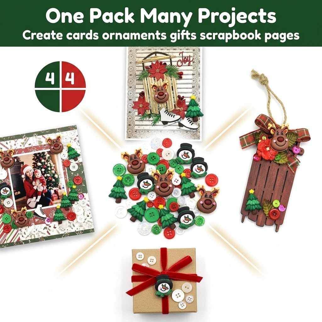 Buttons Galore Christmas Embellishment Super Value Pack
