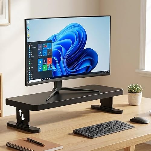 Miniatura 6 de Soporte ajustable para monitor con 4 opciones de altura, Estante de escritorio para la parte superior del escritorio ajustable