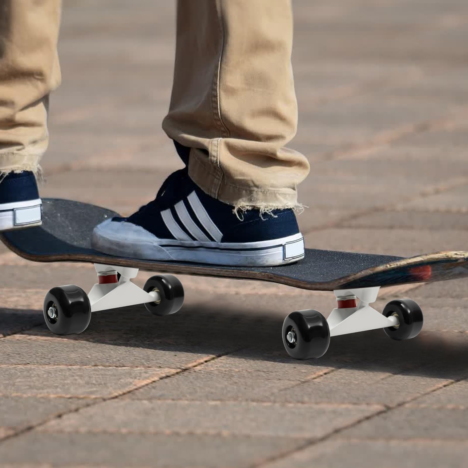 YIYIBYUS Skateboard Trucks Combo Set,Skateboard Longboard Truck and Wheel, Skateboard Trucks Longboard Bearings Longboard Hardware Combo Set (Black Wheels)