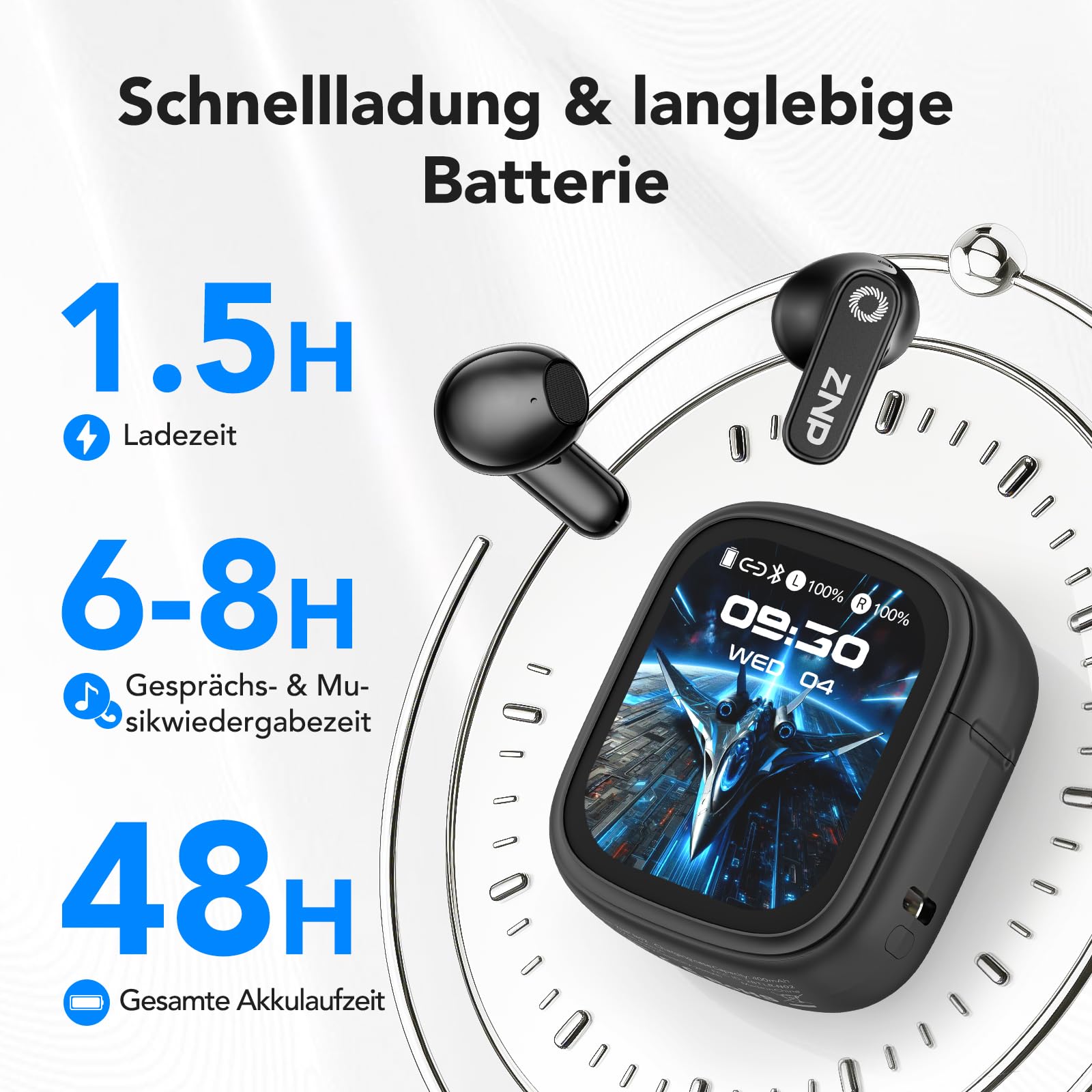 KI Übersetzer Kopfhörer mit 165 Sprachen & 9 Modi, 48h Akku Touchscreen, Bluetooth 6.0 für Reisen