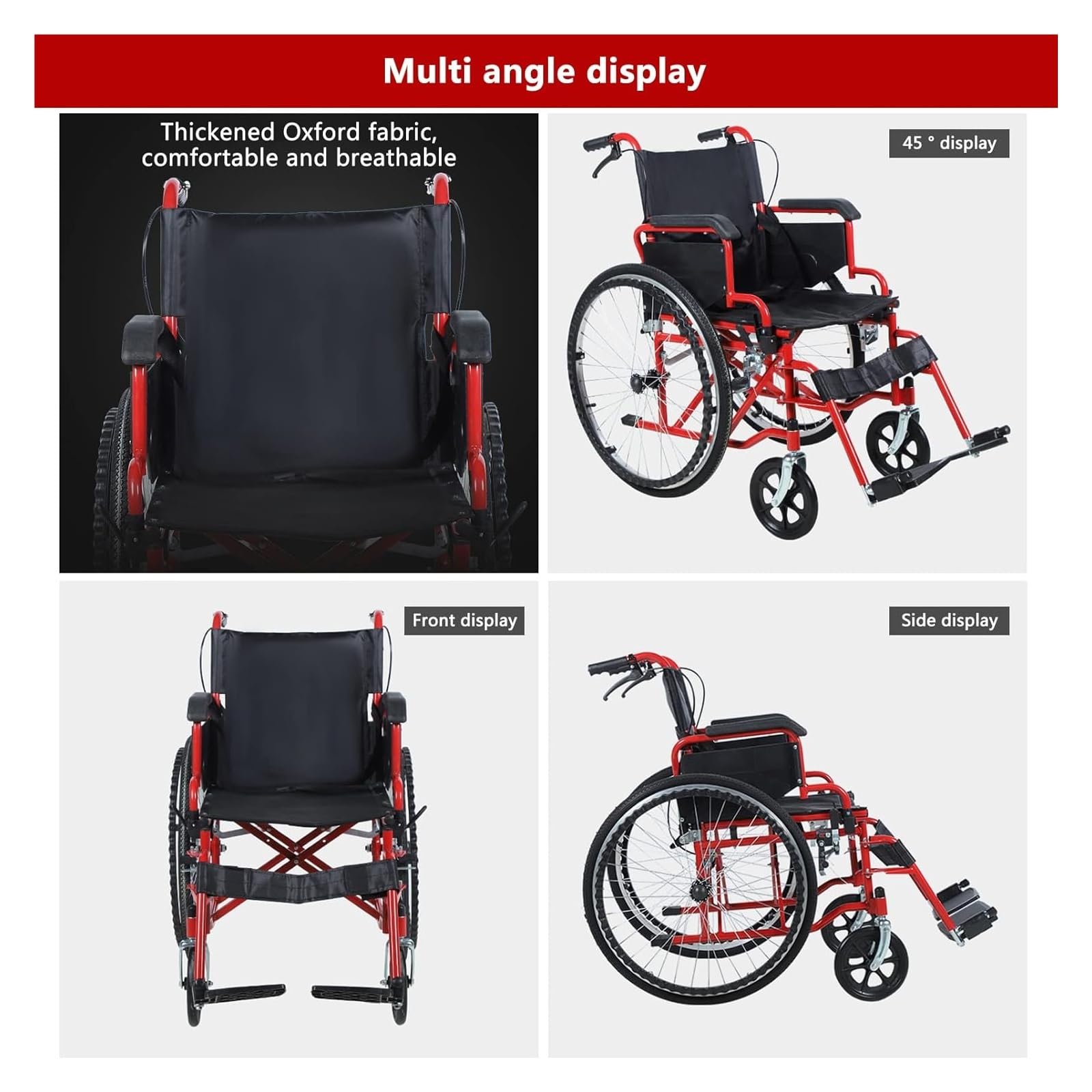 Silla De Ruedas Plegable Silla De Ruedas, Silla De Ruedas Manual Ligera, Sillas De Ruedas Plegables Ligeras, Reposapiés Abatibles, Brazos Extraíbles Y Abatibles For Facilitar La Transferencia