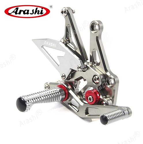 Miniatura 213 de Arashi reposapiés para motocicleta, accesorios ajustables, juego de reposapiés traseros Negro