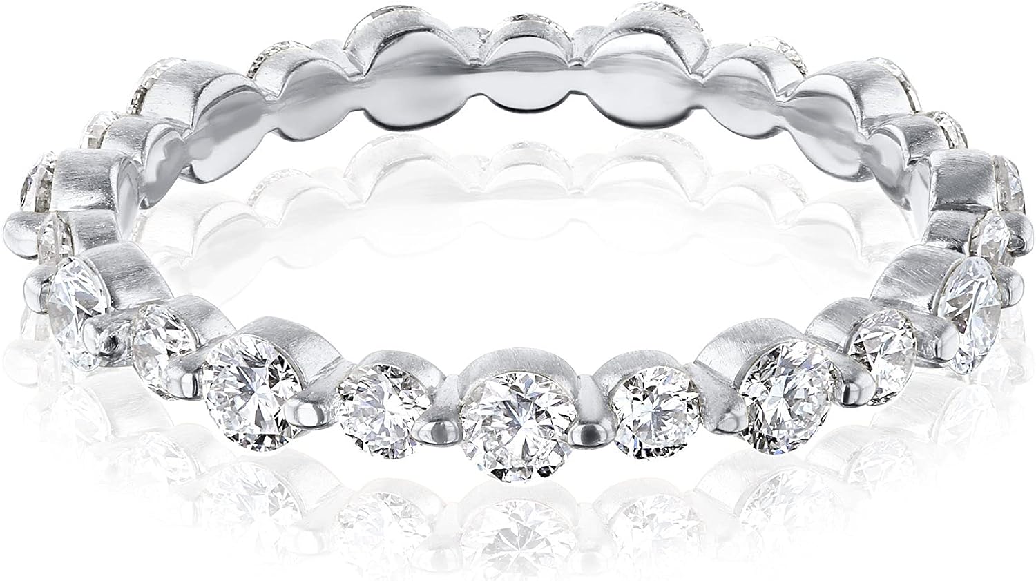 Alternating Bubble Eternity Ring (Satin-Finish)