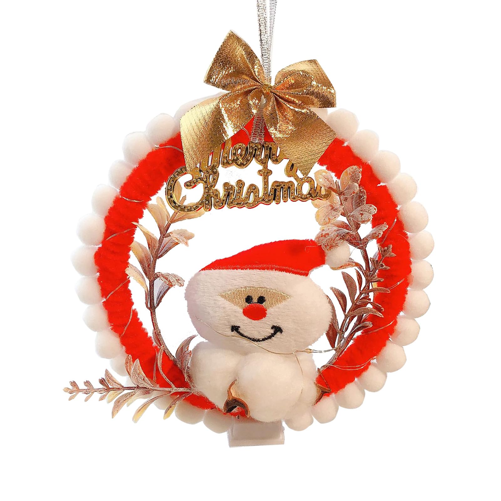 Nucelit Christmas Wreath Decorations with LED Light Christmas Tree Pendant Ornament for Front Door Fireplaces Wall Window Decor Garland Garland Decor with Led Lights Battery Operated Decorations