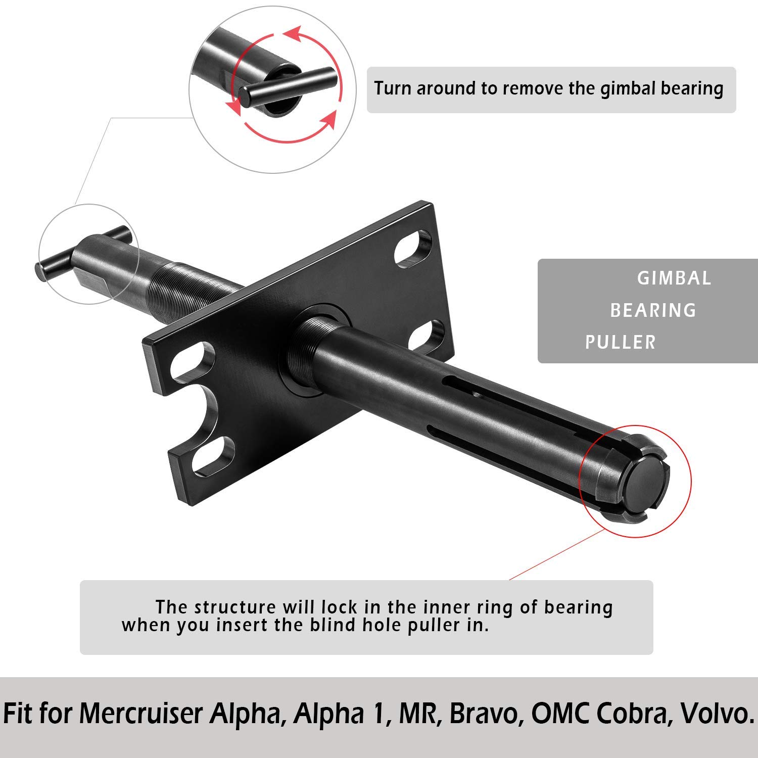 Alineacion Cardan Motor Fuera Borda Juego Alineación Cojinetes Cardán  Mercruiser - Para Alpha, Bravo, OMC, Volvo, Acero Negro Kit Herramientas  Servicio Pesado