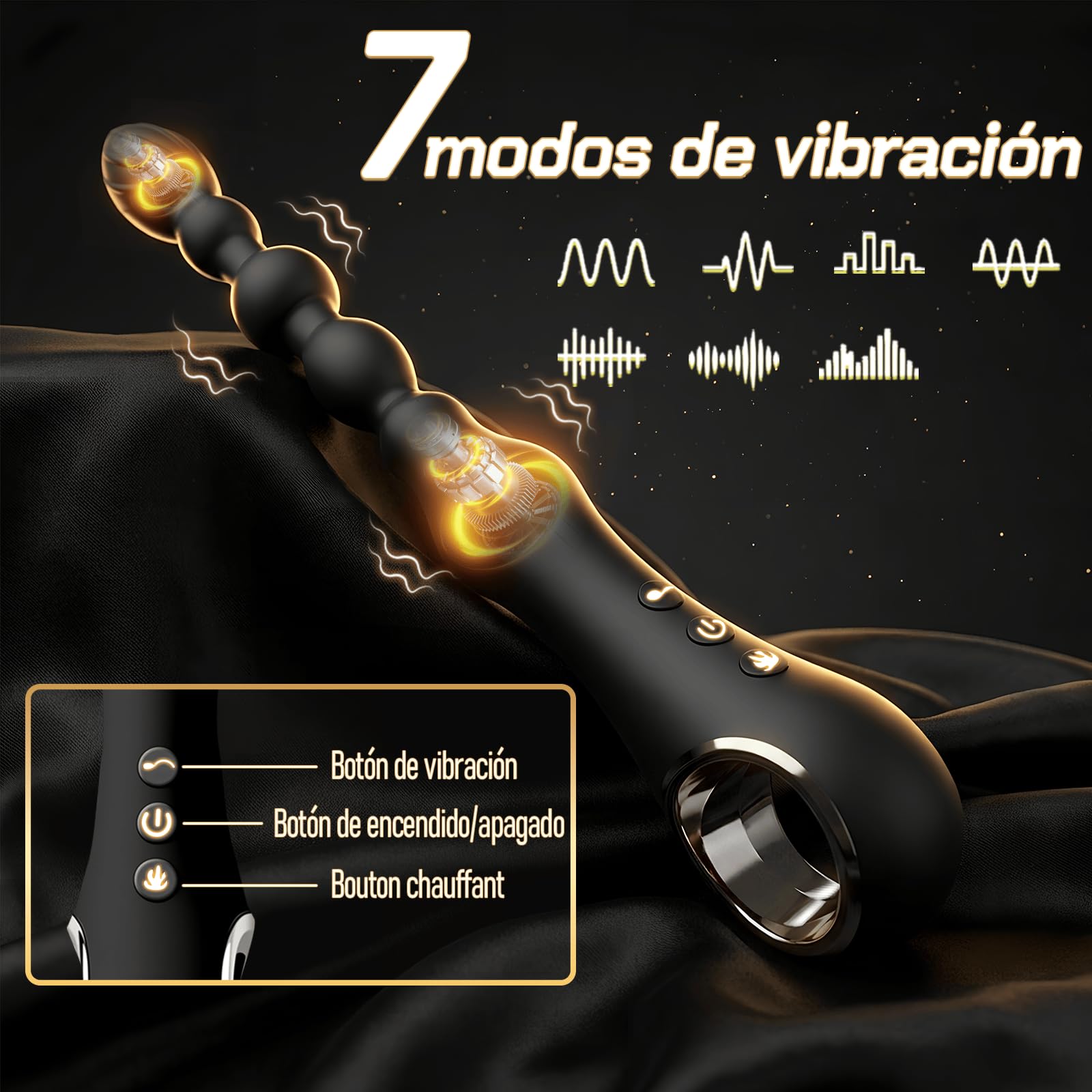 Bolas Anales Vibradoras Masajeador de Próstata Plug Anal Punto G Consolador | Butt Plug Estimulador Clítoris con 7 Modos de Vibración y Función de Calentamiento Juguetes Sexuales Dilatador Vibradorador